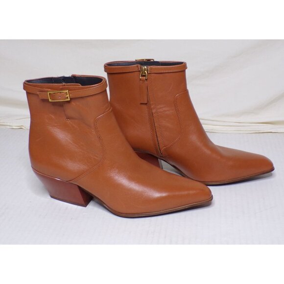 🆕FRANCO SARTO Amber Western Inspired Zip Bootie Ankle Boot 8 Brown - Picture 6 of 16